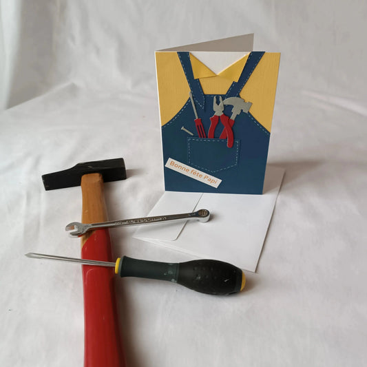 jolie carte fête des Grands-Pères - bonne fête Papy - carte de vœux bonne fête Papy boite à outil - papy bricoleur - carte fête des Grands-Pères de l’Atelier de Lili la souris - cadeau fête des Grands-Pères - carte de vœux artisanale - fête des Grands-pères 2024 - bonne fête Papi - fête des Grands-Pères en France - bonne fête papy 2024 - cadeau pour Papy