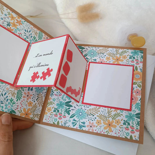 Carte de naissance « Accordons la vie » – Rose - Félicitation naissance - carte de naissance de L’Atelier de Lili la souris - jolie carte de naissance - félicitation pour le bébé -idée cadeau bébé - cadeau naissance - heureuse naissance – nouveau - cadeau nourrisson - cadeau bébé fille - carte naissance personnalisé - cadeau naissance personnalisé – cadeau artisanal