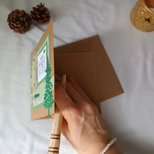 carte de nouvel an artisanale pour écrire un message de nouvel an