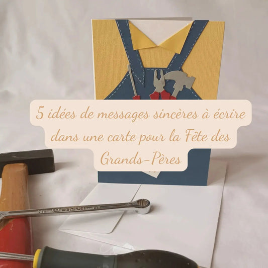 Carte artisanale pour la fête des grands-pères posée de l'Atelier de Lili la souris