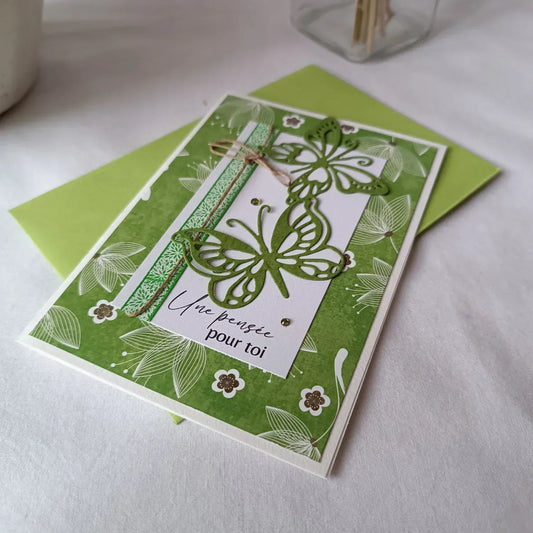 Carte artisanale de la collection Un Départ, Atelier de Lili la souris