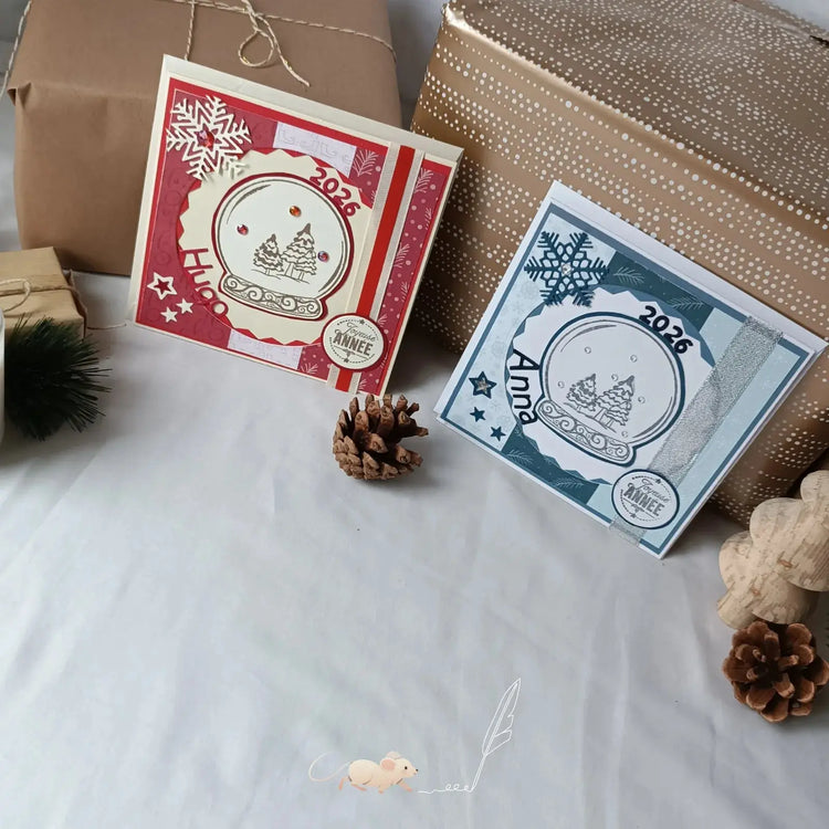 Image de la collection carte de Nouvel An Bonne année personnalisée de L'Atelier de Lili la souris