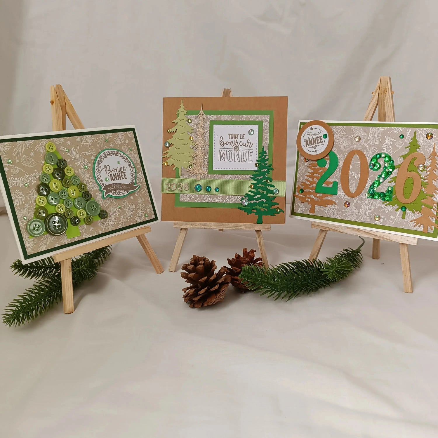 image de la collection carte Nouvel An bonne année sous les sapins 2026 de l'atelier de lili la souris