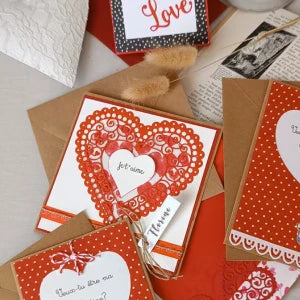 Carte saint valentin scrapbooking de l'atelier de lili la souris