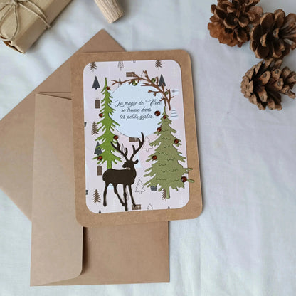 Pack de 3 cartes postales – Noël en 3 cartes : Magie & esprit de Noël - pack de cartes de Noël artisanales avec enveloppes - cartes de Noël chaleureuses et traditionnelles - cartes de vœux originales fabriquées en France - cartes de Noël en papier kraft fait main - cartes de Noël au style traditionnel - cartes de Noël pour accompagner un cadeau - cartes de vœux faites main avec citations - cartes de Noël artisanales à message - cartes de Noël fait main France - cartes de vœux créatives - cartes de vœux écor