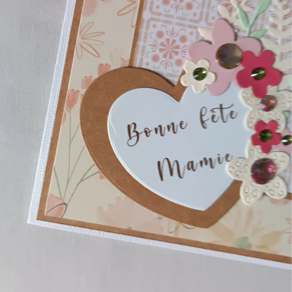carte fête des Grands-Mères artisanale, carte fête des Grands-Mères fait main, carte fête des Grands-Mères originale, carte fête des Grands-Mères fleurie, carte pour Mamie, carte Bonne fête Mamie, carte fête des Grands-Mères avec cœur, carte fête des Grands-Mères scrapbooking, carte artisanale pour grand-mère, carte fête des Grands-Mères élégante, carte fête des Grands-Mères traditionnelle, idée carte fête des Grands-Mères originale, carte fête des Grands-Mères artisanale avec fleurs, carte fête des Grands-