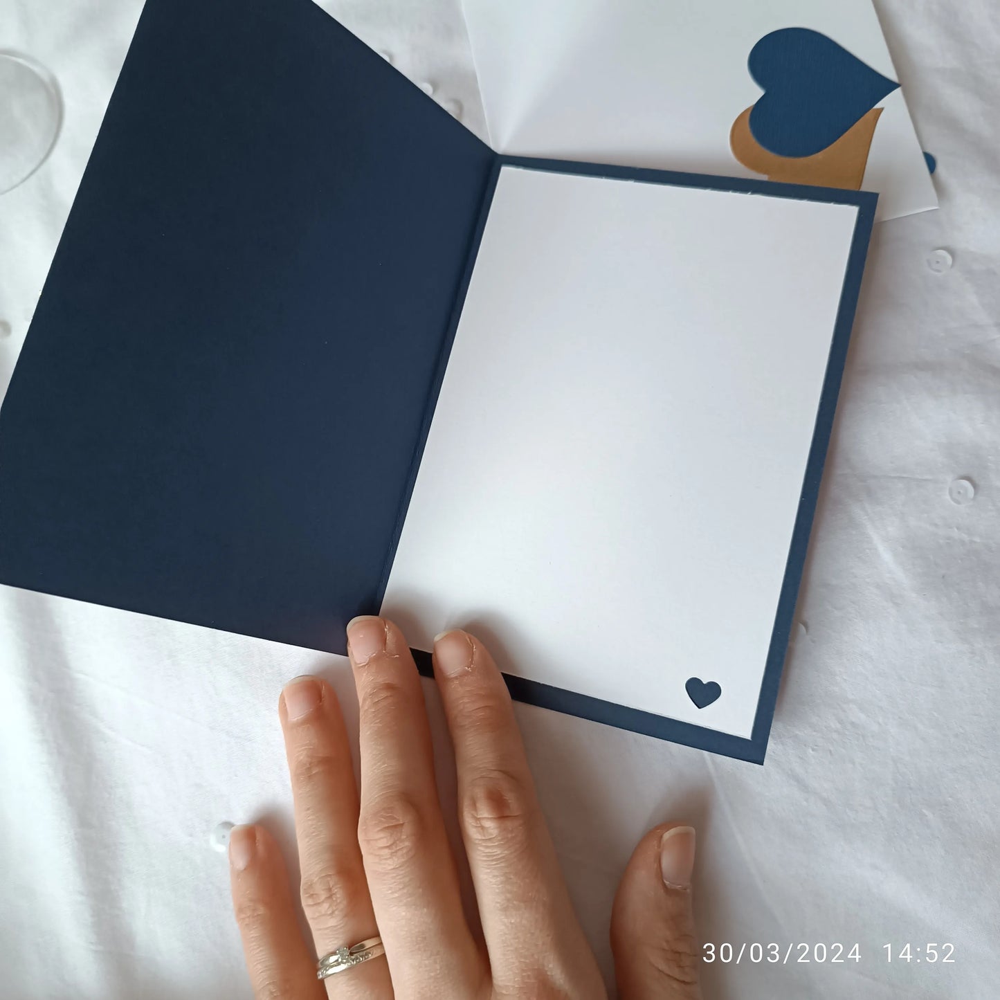 Carte de mariage félicitations - personnalisable - bleu marine et or