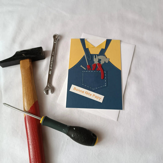 Carte fête des Grands-Pères boîte à outils, vue complémentaire