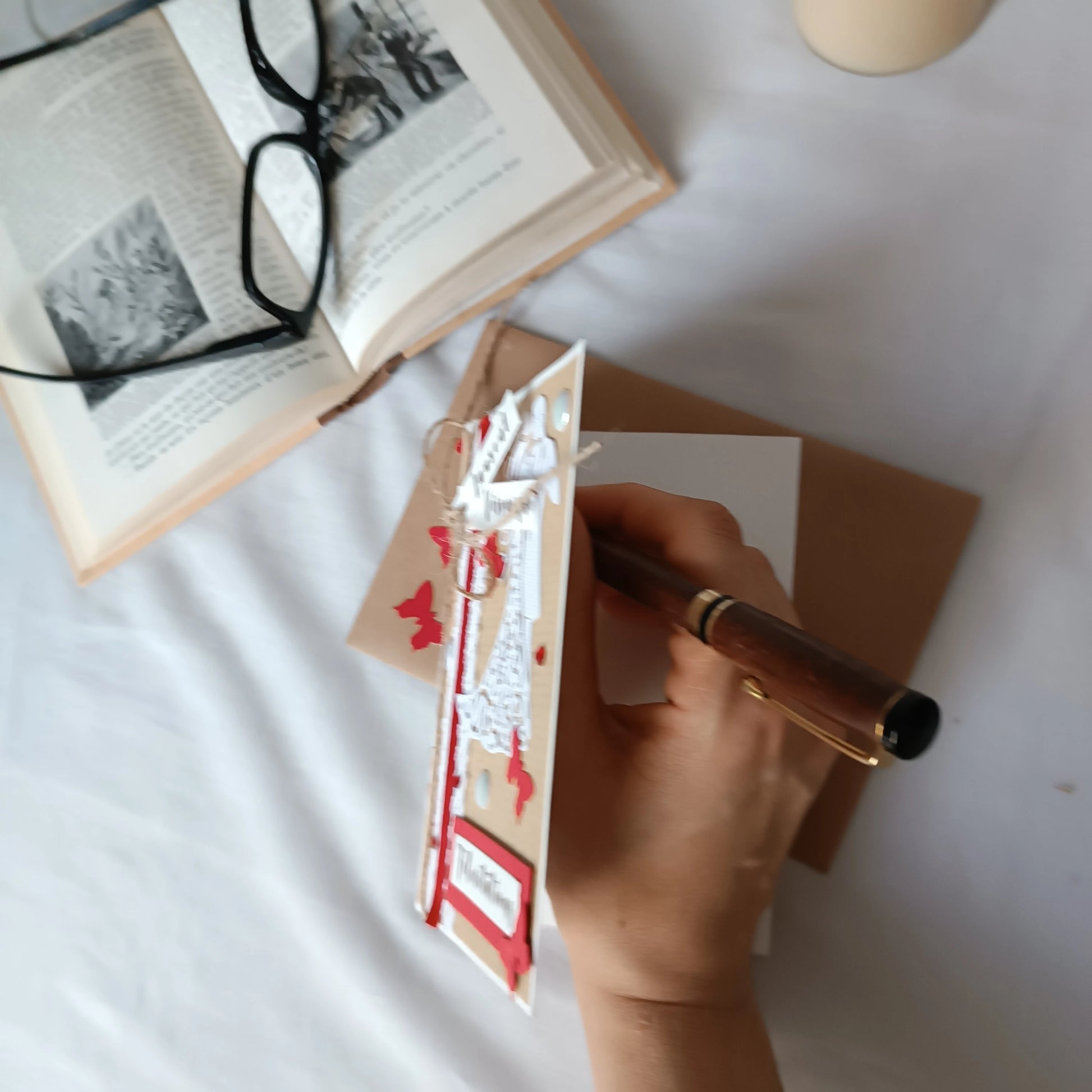 carte rouge et kraft félicitations mariage couple