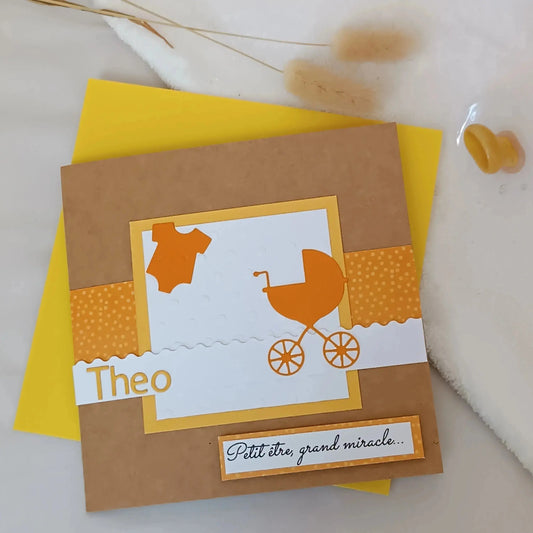 Carte de naissance « Accordons la vie » – jaune - Félicitation naissance - carte de naissance de L’Atelier de Lili la souris - jolie carte de naissance - félicitation pour le bébé -idée cadeau bébé - cadeau naissance - heureuse naissance – nouveau -  cadeau nourrisson - cadeau bébé fille - carte naissance personnalisé - cadeau naissance personnalisé – cadeau artisanal