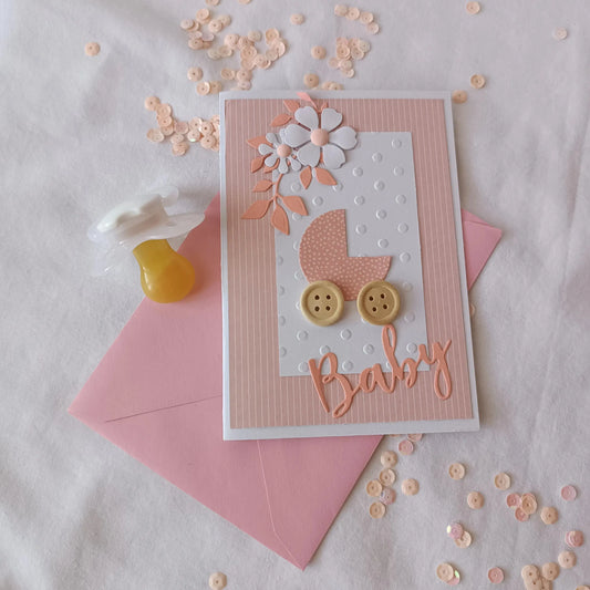 Carte de naissance rose personnalisée, vue complémentaire