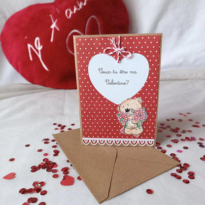 Carte de saint valentin rouge – l’atelier de lili la souris - carte artisanale saint valentin – carte saint valentin scrapbooking - cadeau saint valentin - idée cadeau saint valentin- cadeau saint valentin femme - cadeau saint valentin homme - carte de saint valentin - saint valentin - cadeau saint valentin ado - carte amoureux - carte d amour, - je t aime - fêter l amour - célébrer l amour