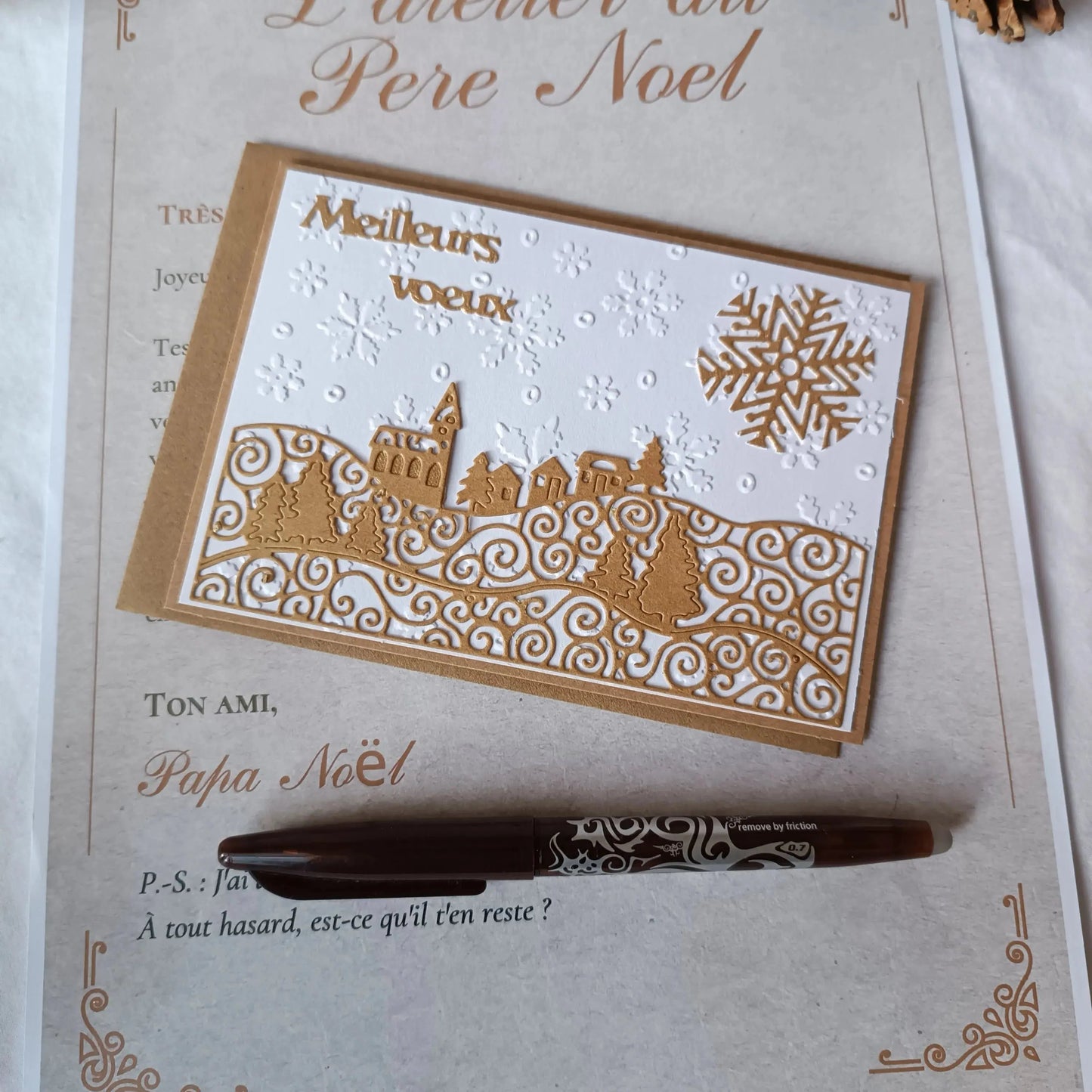 Carte de vœux bonne année meilleurs vœux Or et Kraft de L’Atelier de Lili la souris - Carte de vœux 2025 - carte bonne année 2025 - Carte bonne année - meilleurs vœux 2025 - carte de nouvel an - vœux de nouvel an - nouvel année 2025 - meilleurs vœux 2025 - présenter vœux 2025 - bonne année 2025 - carte de vœux année 2025 - vœux 2025