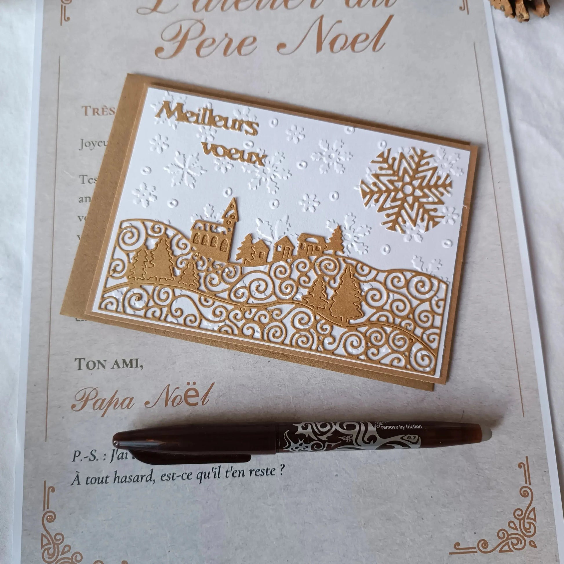 Carte de vœux bonne année meilleurs vœux Or et Kraft de L’Atelier de Lili la souris - Carte de vœux 2025 - carte bonne année 2025 - Carte bonne année - meilleurs vœux 2025 - carte de nouvel an - vœux de nouvel an - nouvel année 2025 - meilleurs vœux 2025 - présenter vœux 2025 - bonne année 2025 - carte de vœux année 2025 - vœux 2025