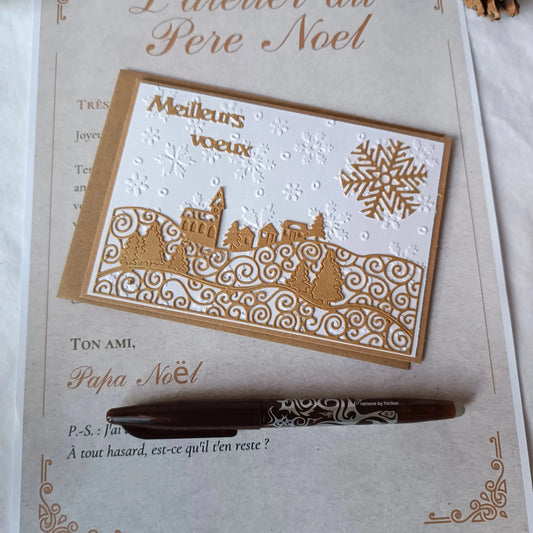Carte de vœux Bonne Année or et kraft de L'Atelier de Lili la souris, vue principale