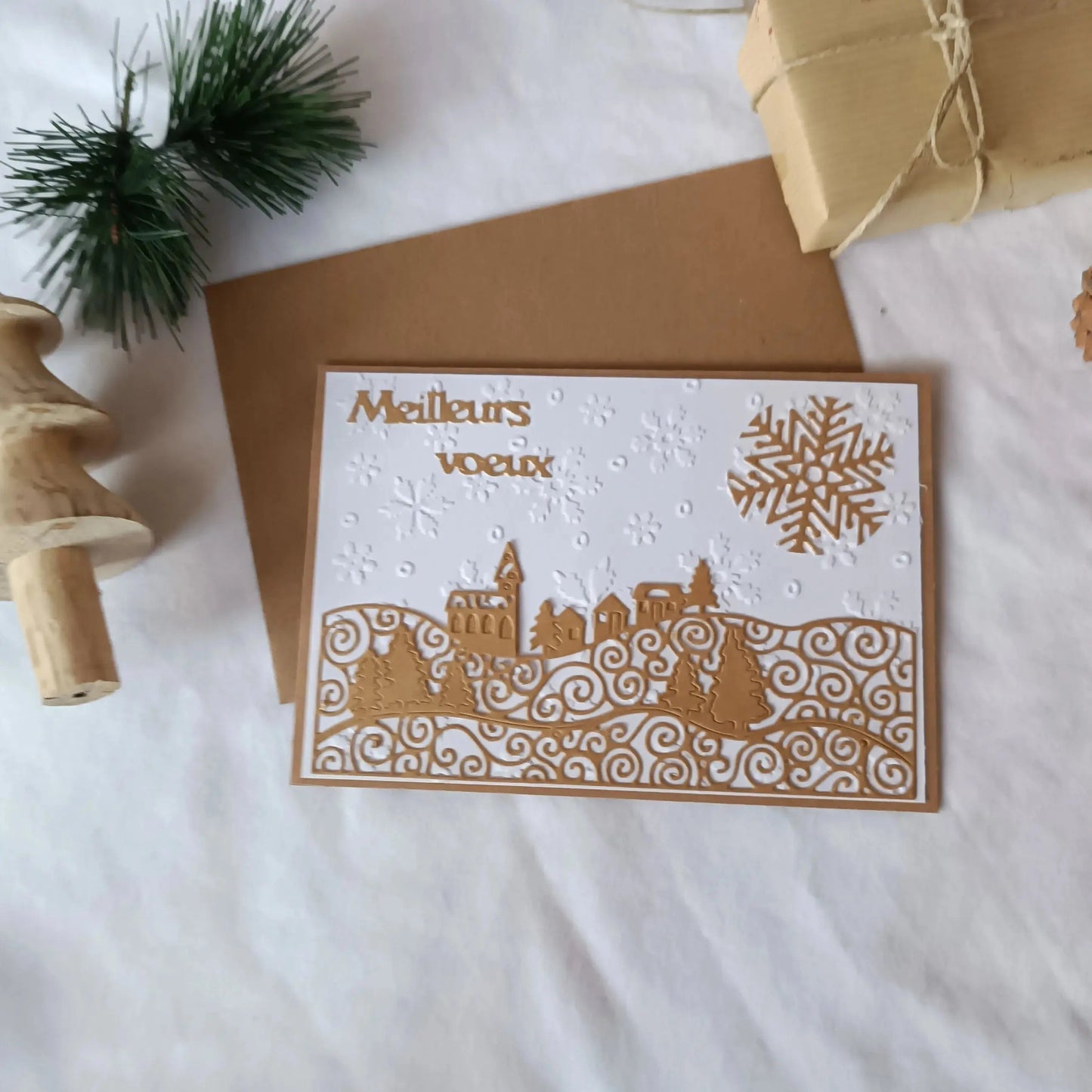 Carte de vœux bonne année meilleurs vœux Or et Kraft de L’Atelier de Lili la souris - Carte de vœux 2025 - carte bonne année 2025 - Carte bonne année - meilleurs vœux 2025 - carte de nouvel an - vœux de nouvel an - nouvel année 2025 - meilleurs vœux 2025 - présenter vœux 2025 - bonne année 2025 - carte de vœux année 2025 - vœux 2025