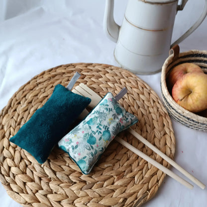 Eponge lavable - tissus éponge vert émeraude  et tissu en coton Récup' Tissu de Lili