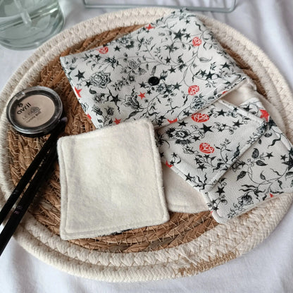 Lingettes démaquillantes / lingettes lavables / lingettes réutilisable / accessoires zéro déchet / lingettes écoresponsable / lingettes éponge de bambou / lingette démaquillante lavable / lot de 3 lingettes démaquillantes lavables / pochette et lingettes démaquillantes